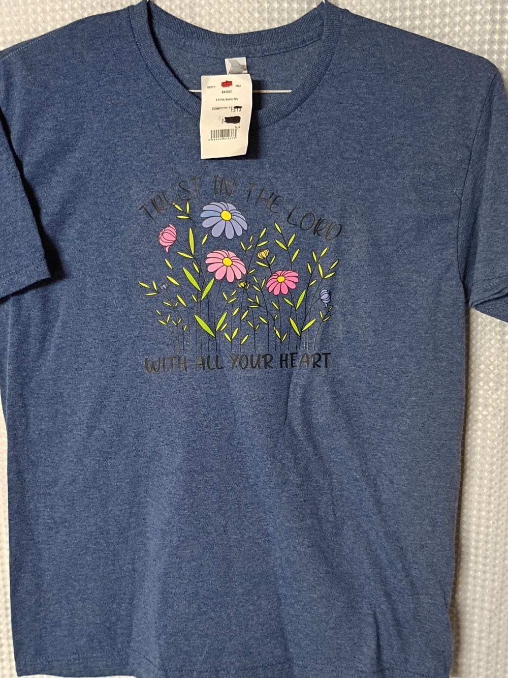 Blue Kids' Floral Faith T-Shirt